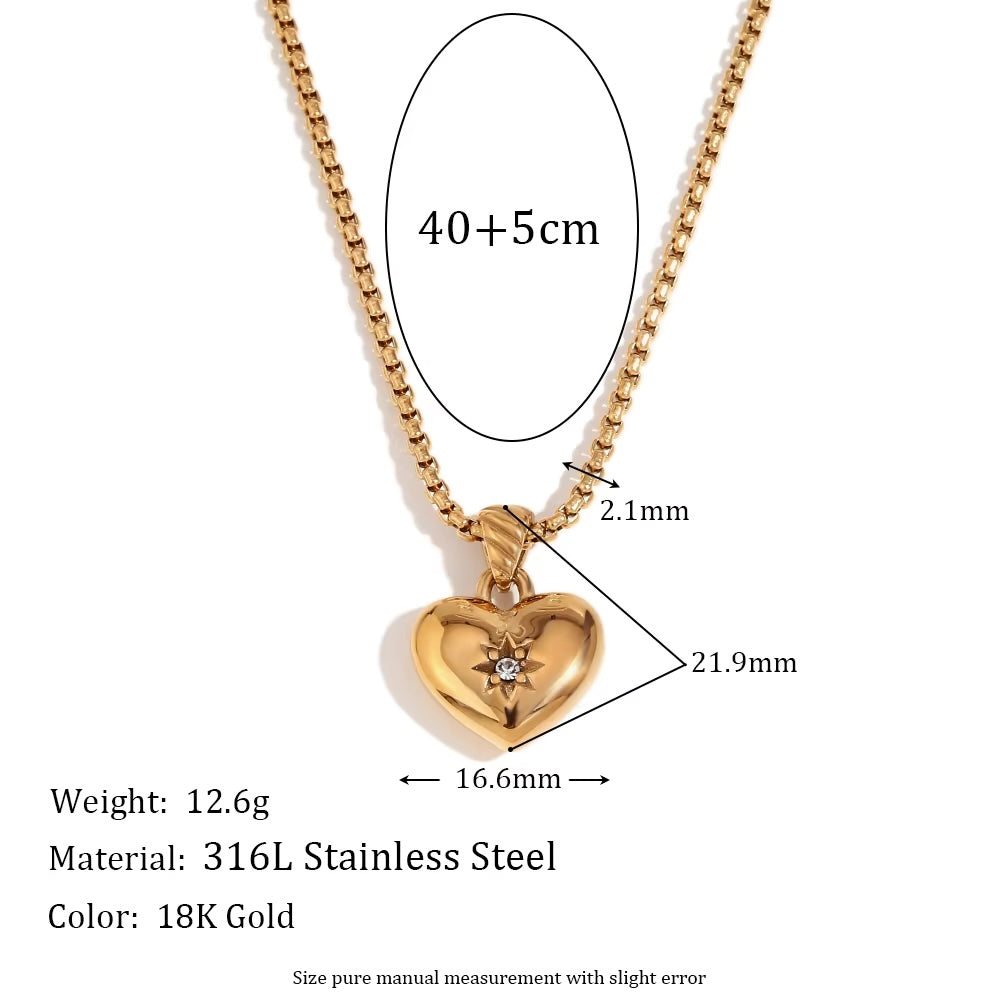 Zirkon Hjärthänge Halsband