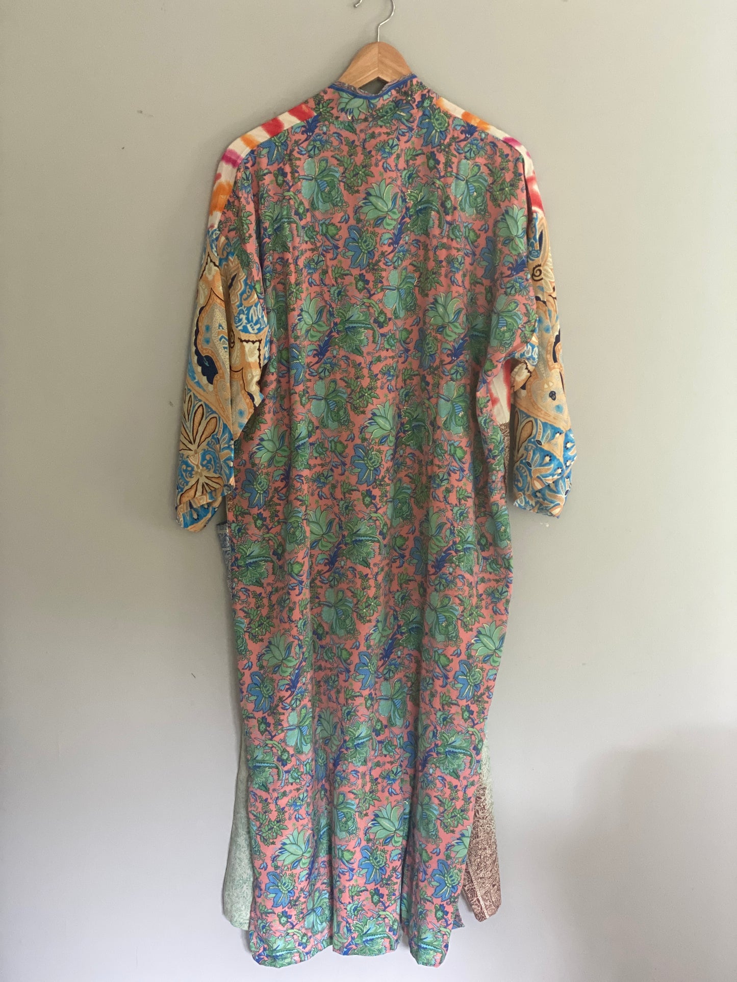 Jaipur Kimono Rosa/Pistasch baksida