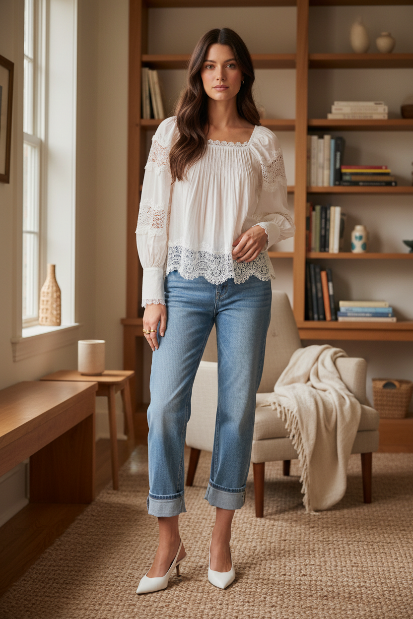 White Tencel Blus – Inomhus