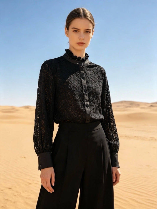 Élise – Fransk spetsblus i broderie anglaise