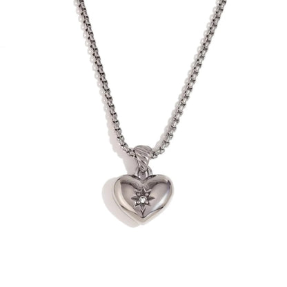 Zircon Heart Pendant Necklace