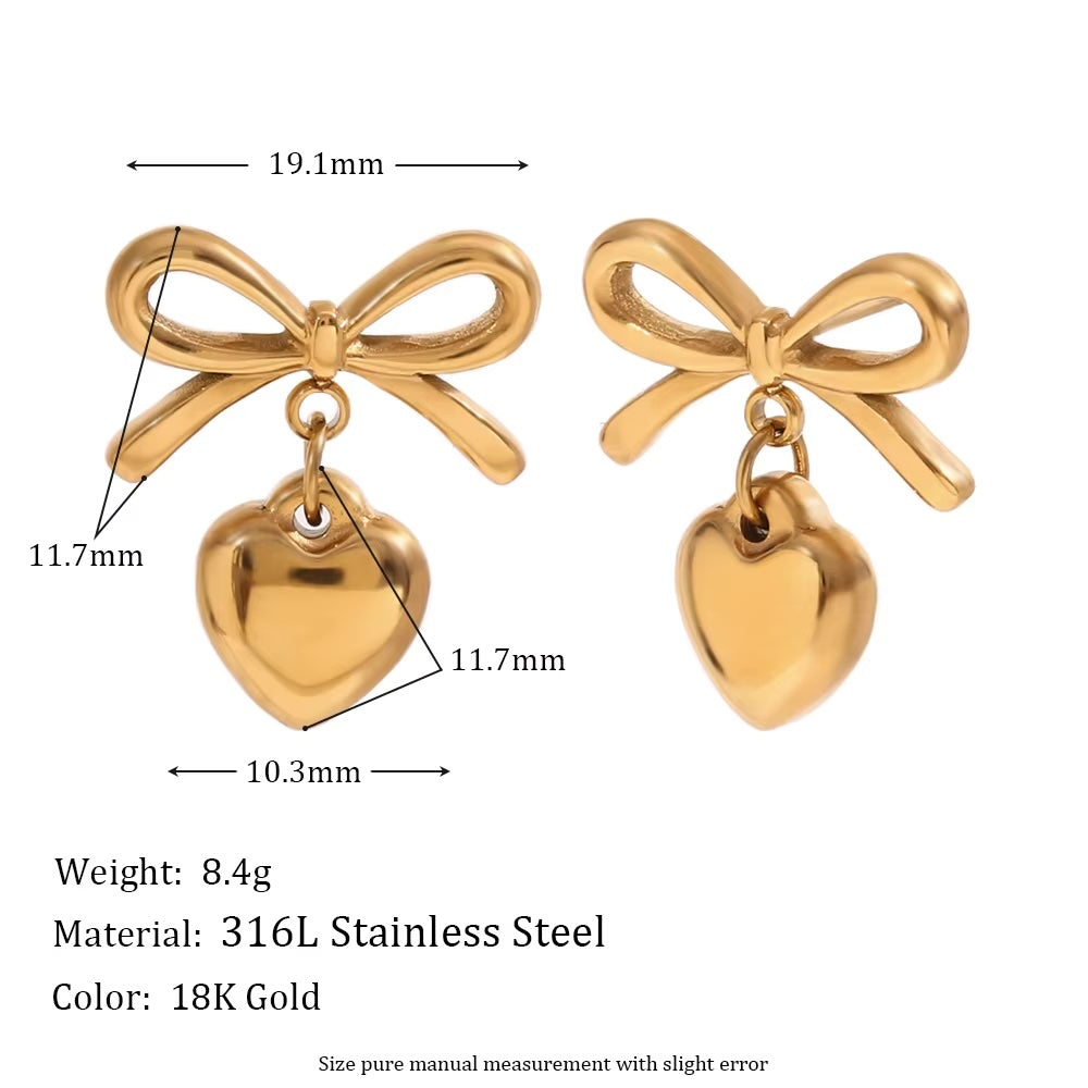 Heart Bow Earrings