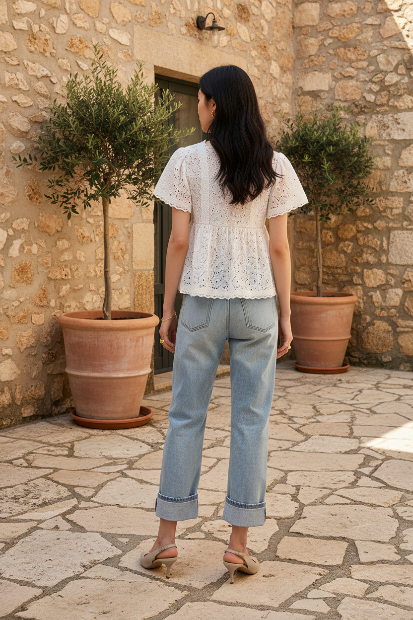 Ellen Sommartopp – baksida med slingbacks
