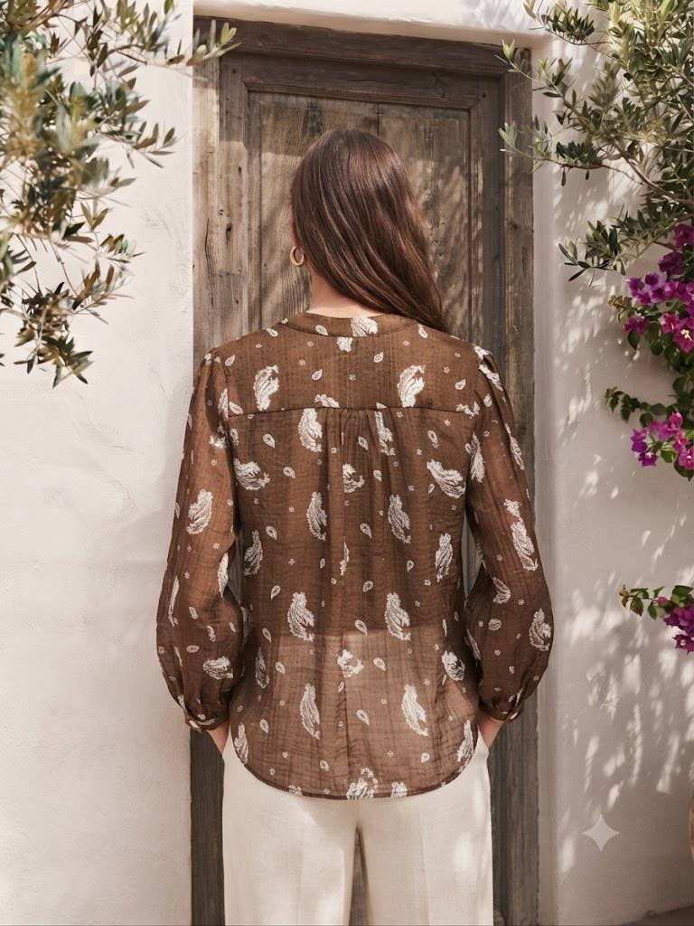 Colette – Mönstrad skjorta i siden och viskos
