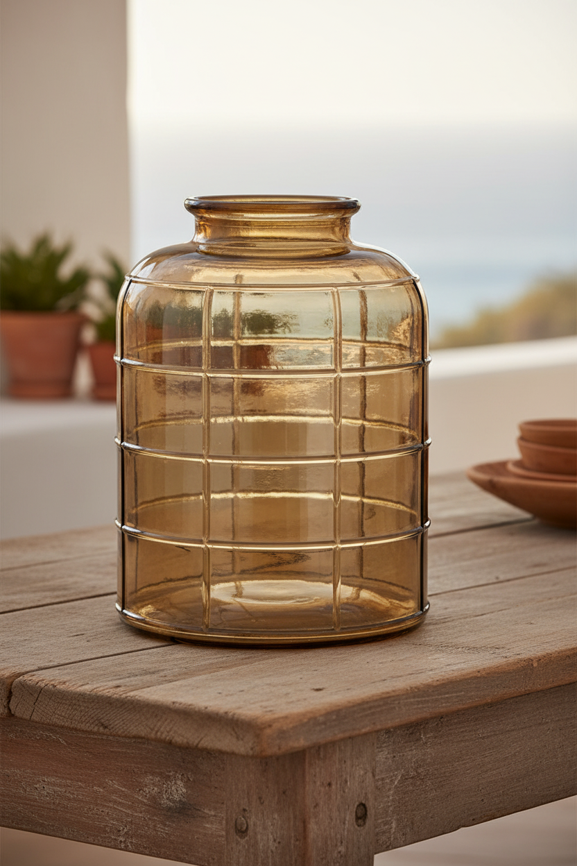 Glasvas närbild – ribbad textur