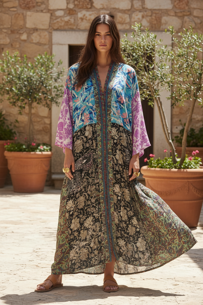 Jaipur Kimono Rosa Mix framsida