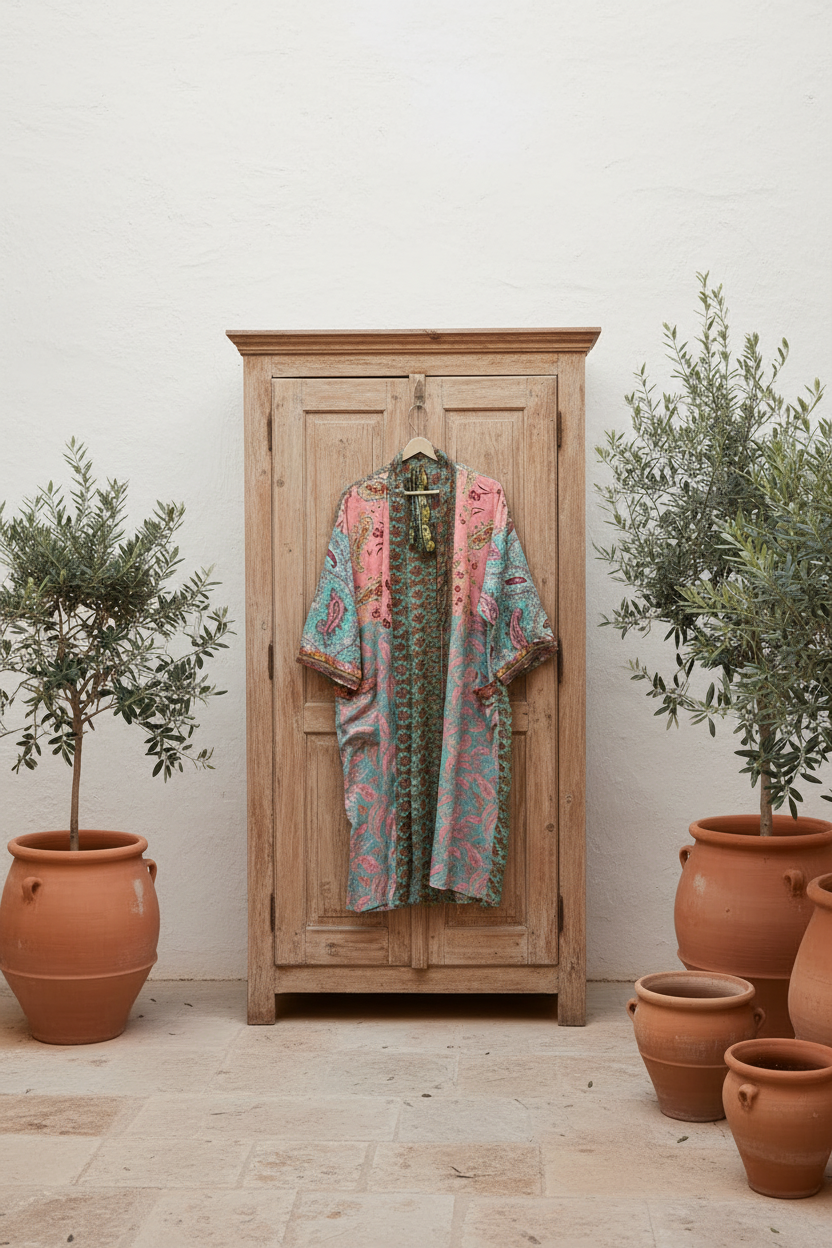 Jaipur Kimono – vitkalkad vägg
