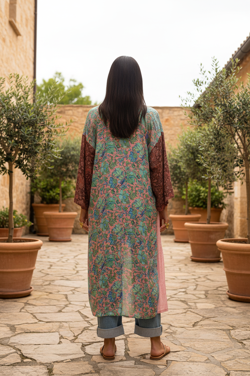 Jaipur Turkos Kimono – baksida