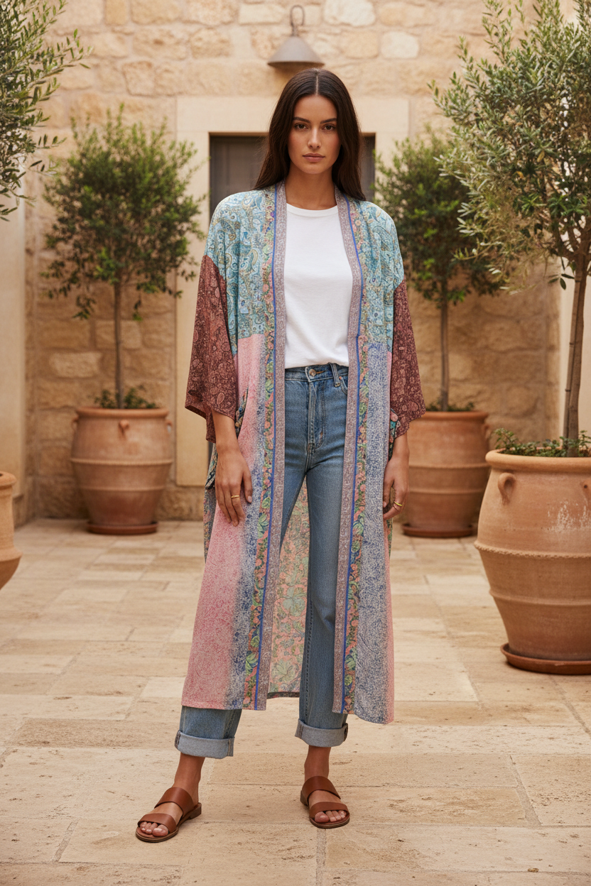 Jaipur Turkos Kimono – framsida