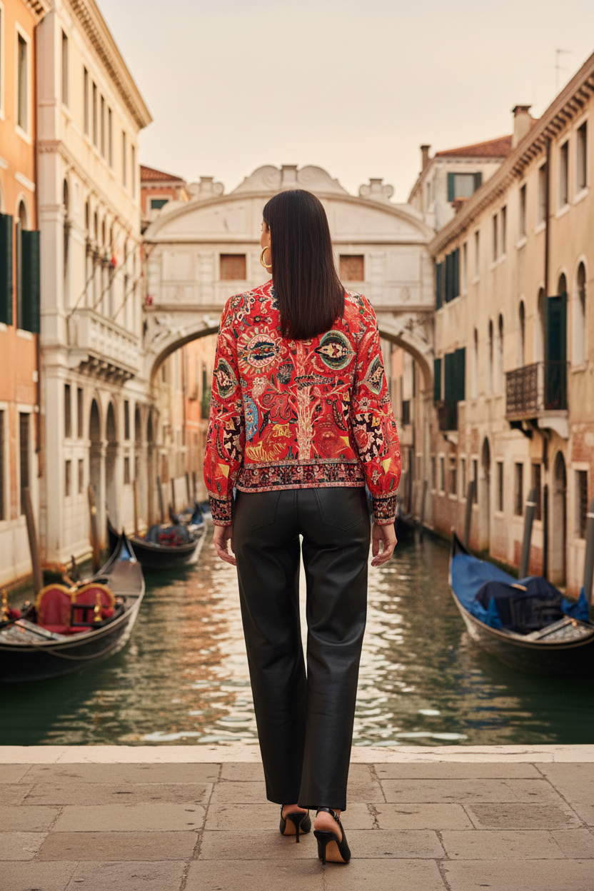 Röd barockskjorta baksida – Venedig