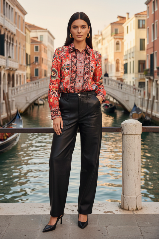 Röd barockskjorta – Venedig